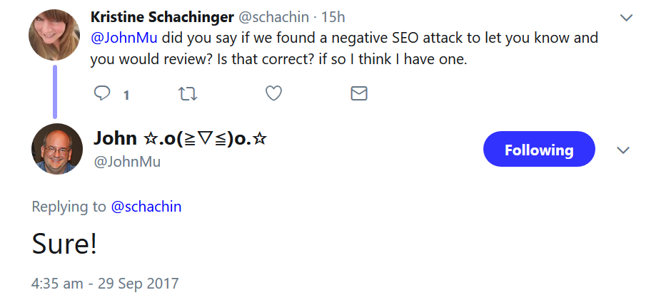 Negative SEO-Attacke? Frag John Müller