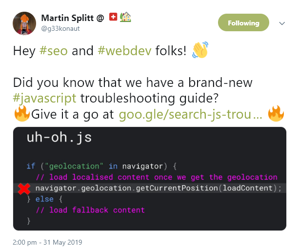 Google JavaScript Troubleshooting Guide