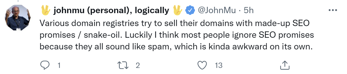 Google: nicht auf die Versprechungen mancher Domain-Services hören