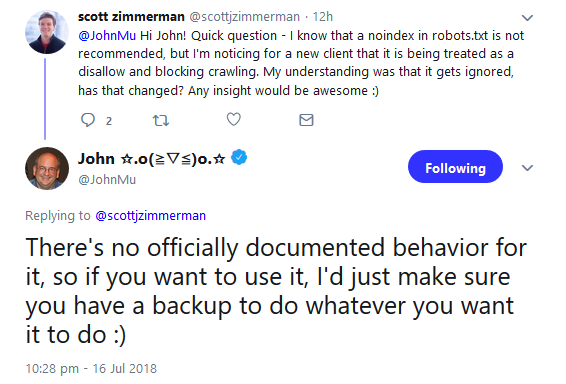 Google: Bei 'noindex' nicht auf robots.txt verlassen