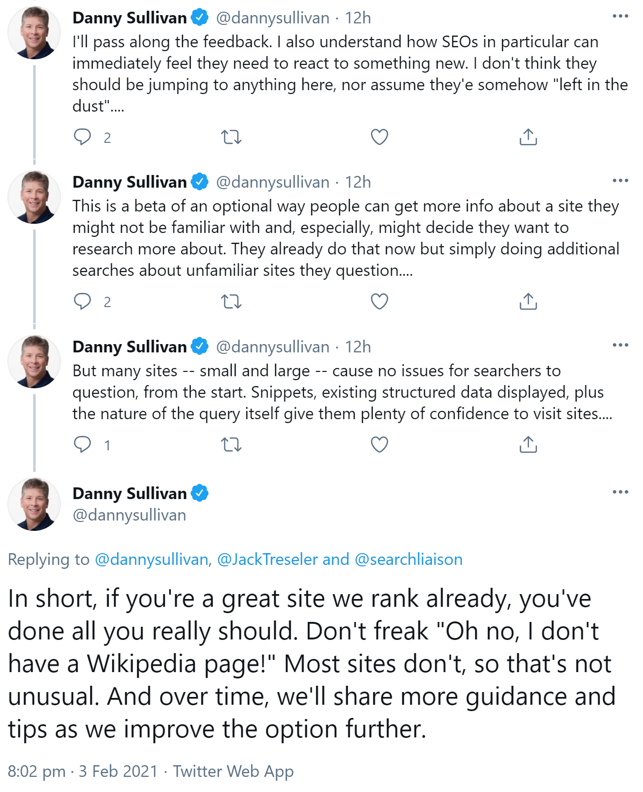 Google: 'Nicht schlimm, wenn eine Website keinen Wikipedia-Eintrag hat.'
