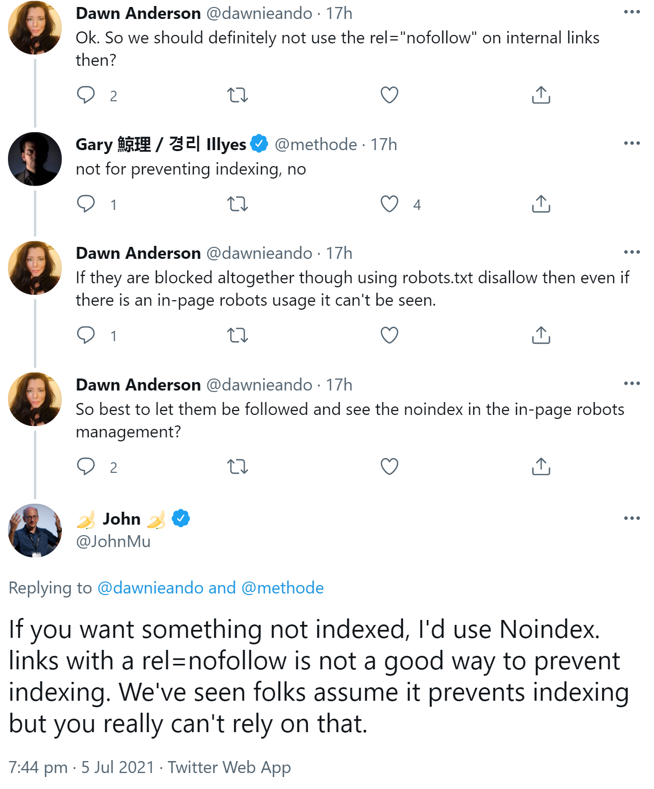 Google: Nofollow eignen sich nicht zum Vermeiden der Indexierung