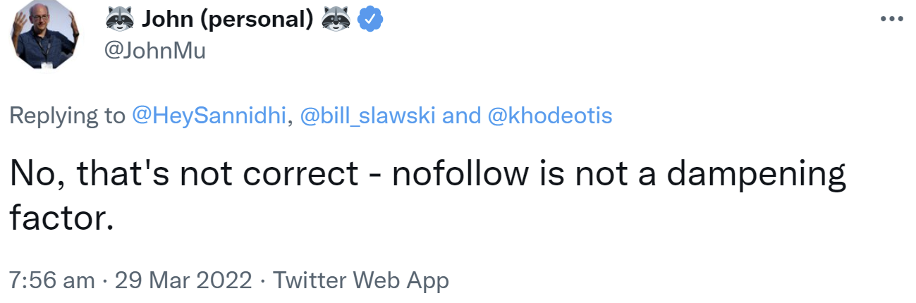 Google: Nofollow ist kein Rankingfaktor