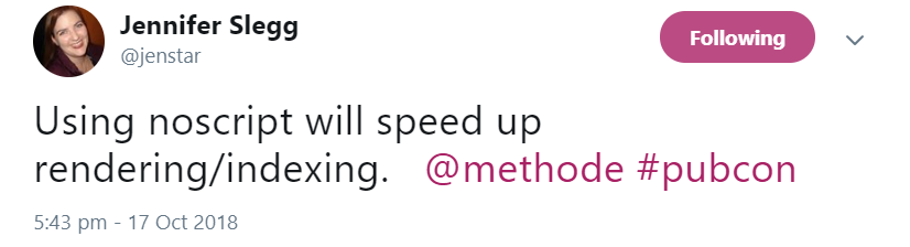 Google: Noscript kann das Rendern und Indexieren beschleunigen