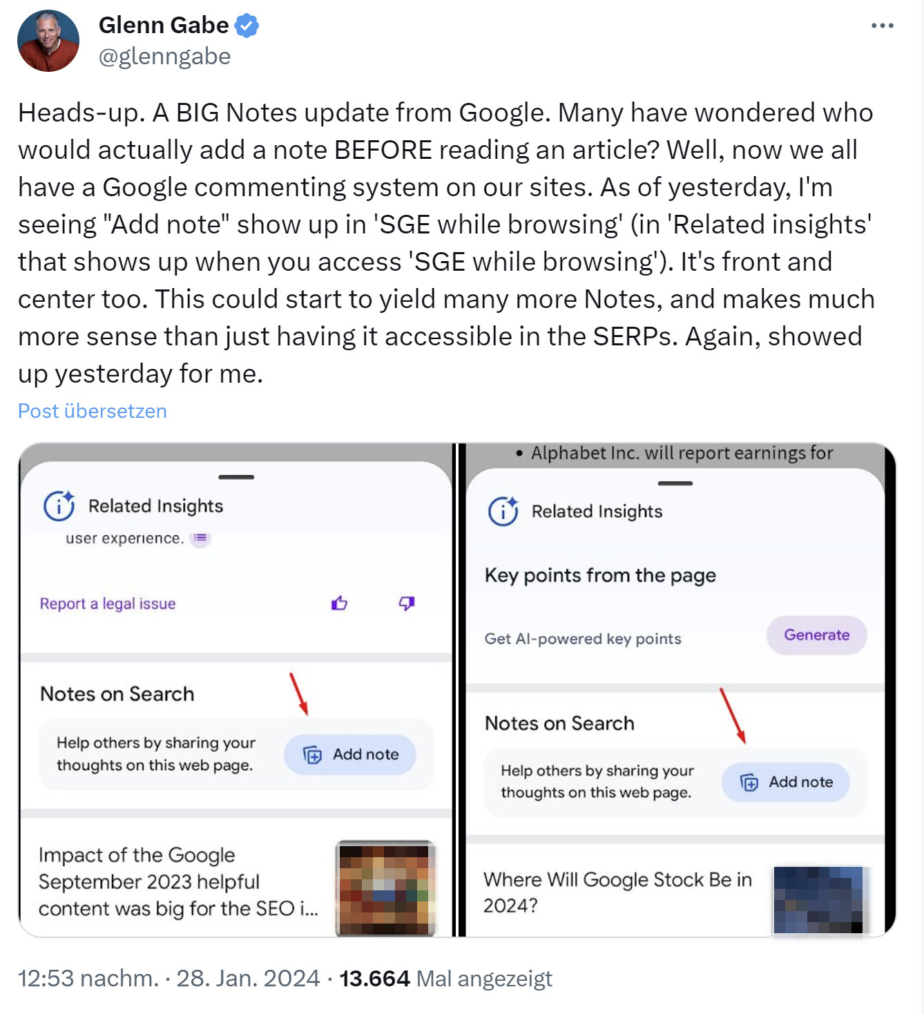Google Notes in 'SGE while Browsing'