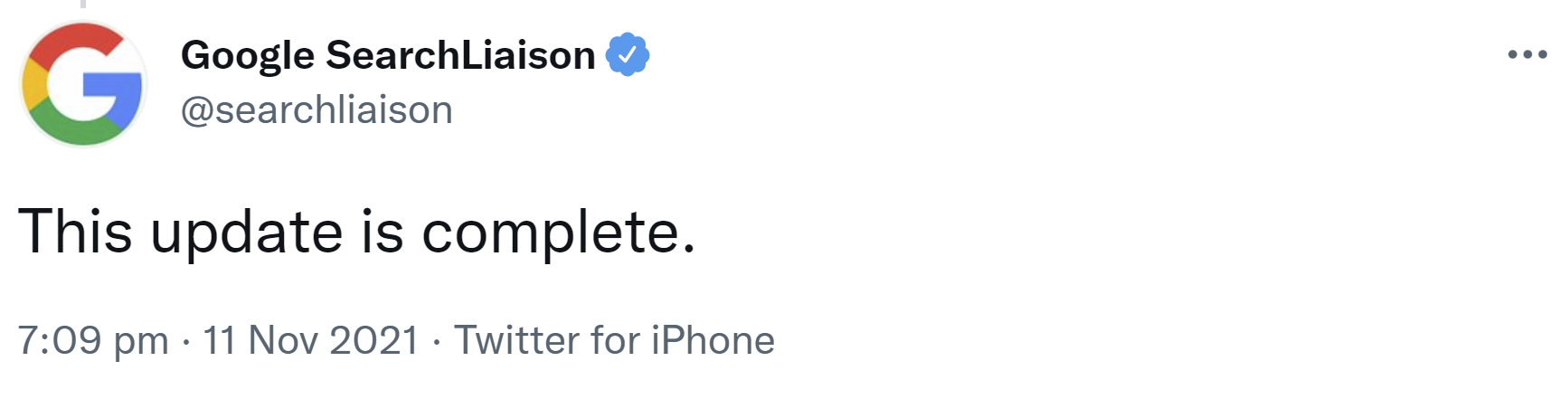 Google: Rollout des November Spam Updates ist abgeschlossen