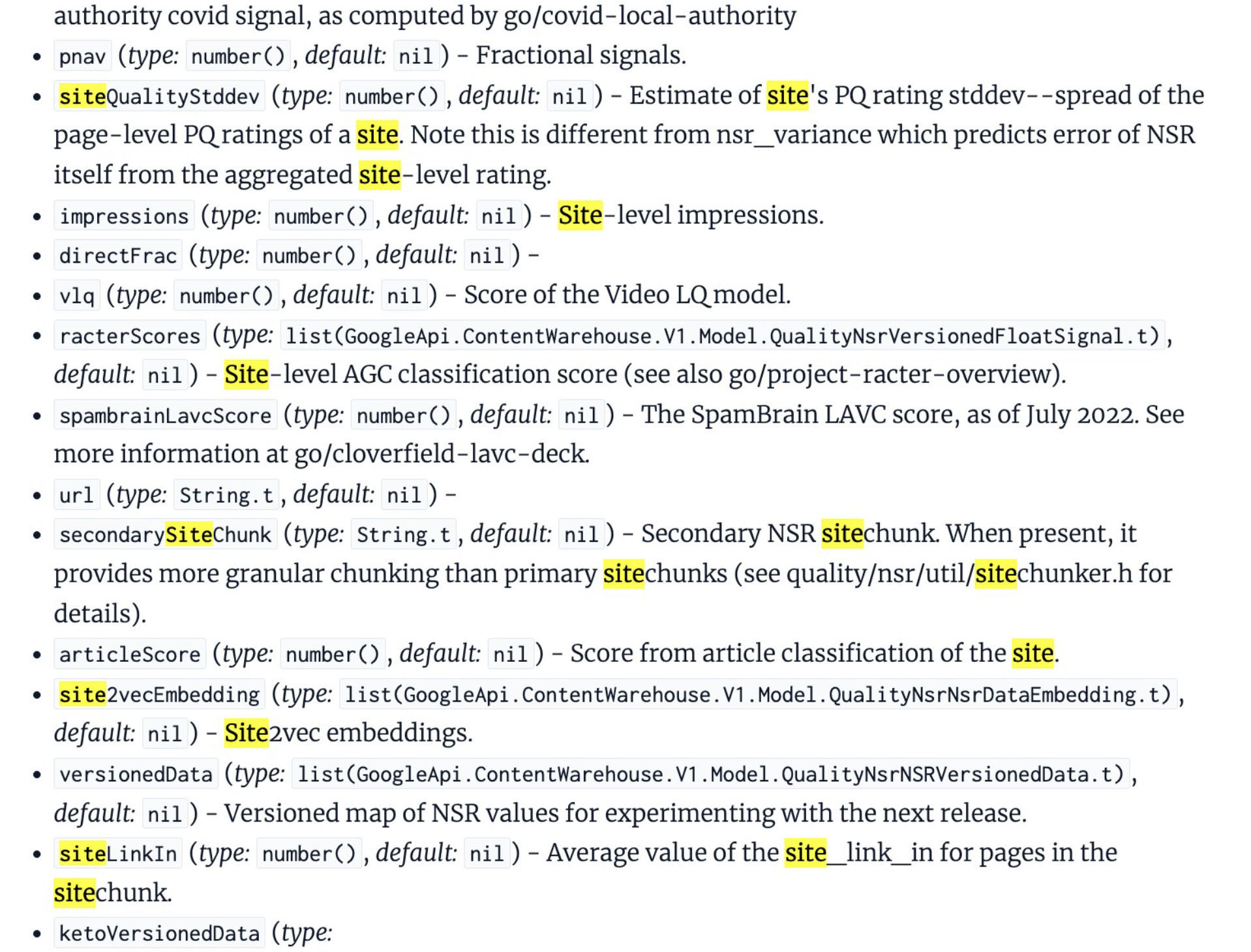 Google NSR Data Module