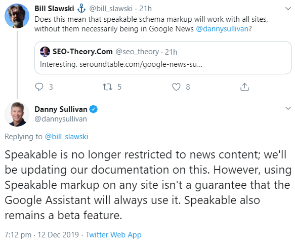 Google nutzt 'Speakable' jetzt auch jenseits der News