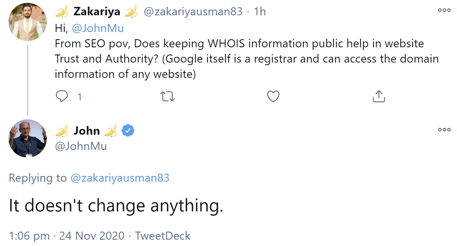 Google: Offenlegung von WHOIS-Informationen erhöht nicht das Vertrauen und die Autorität einer Website