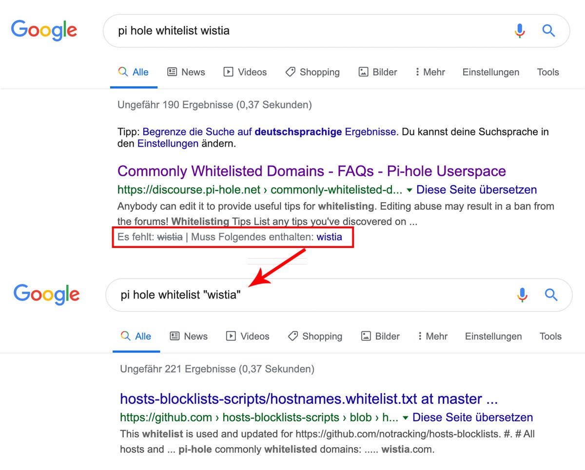 Google: Option für Pflicht-Keywords in Suchergebnissen