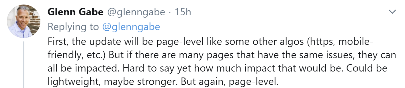 Google Page Experience wird auf Seitenebene bewertet