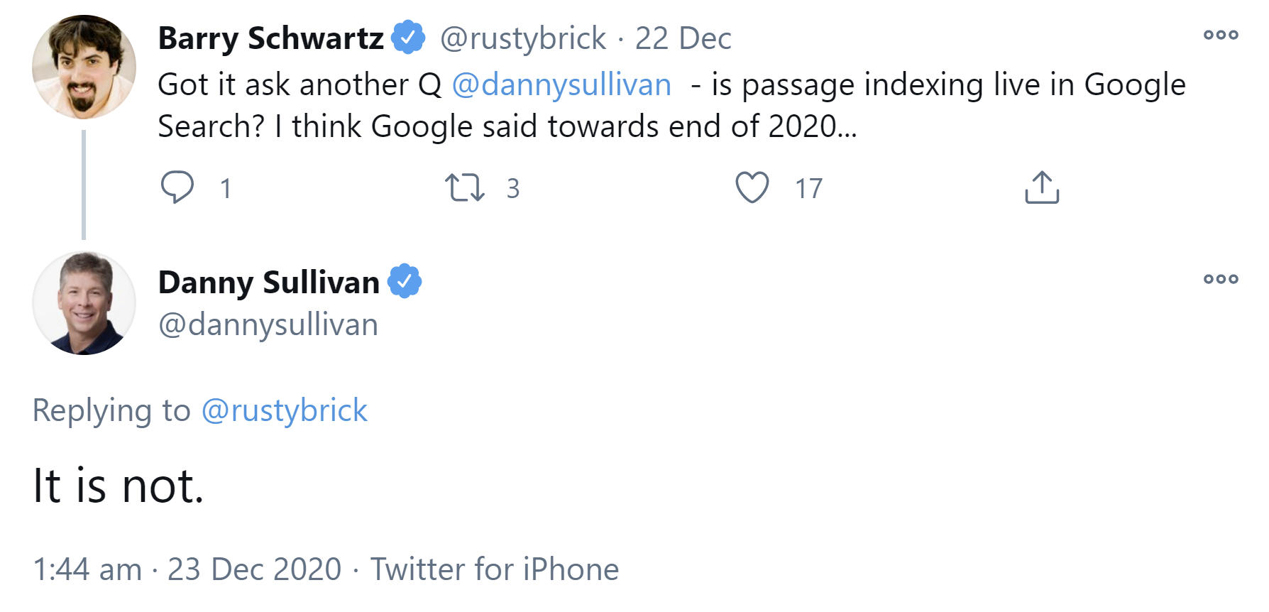 Google: Passage Based Indexing ist noch nicht live