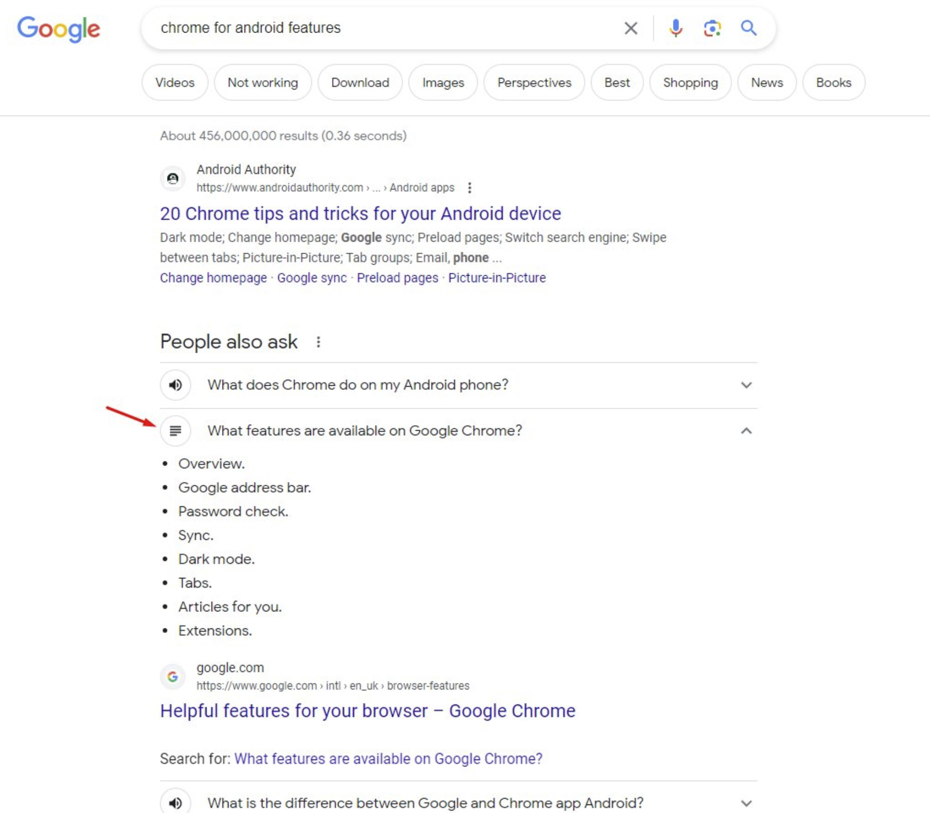 Google: ähnliche Fragen mit Audio-Antworten auf dem Desktop