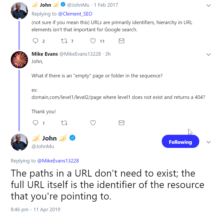 Google: Pfade in URLs müssen nicht einzeln aufrufbar sein