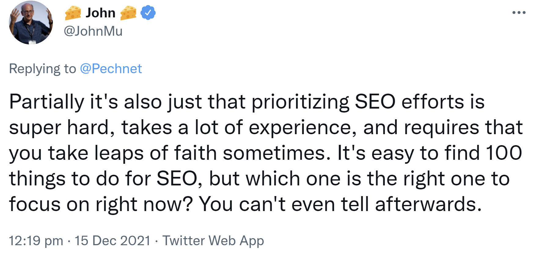 Google: 'Priorisierung bei SEO-Maßnahmen ist schwierig.'