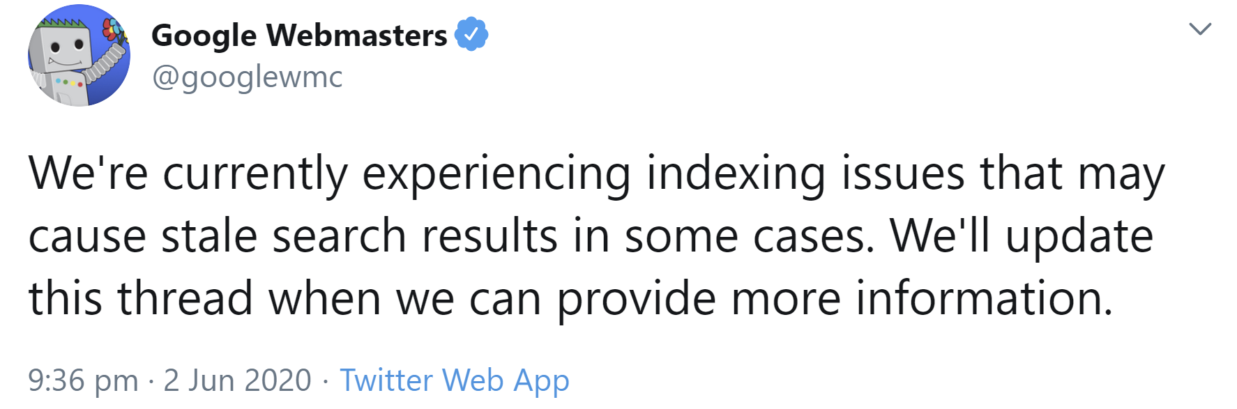 Google: wieder Probleme mit der Indexierung