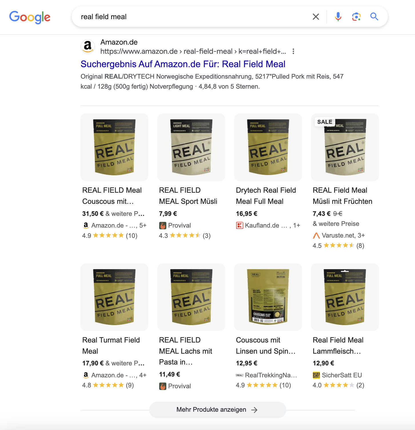 Google Product Grid Beispiel