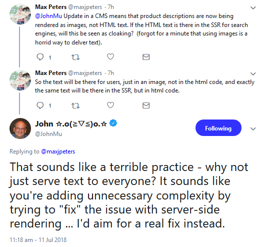 Google:Produktbeschreibungen als Bild sind eine schlechte Idee