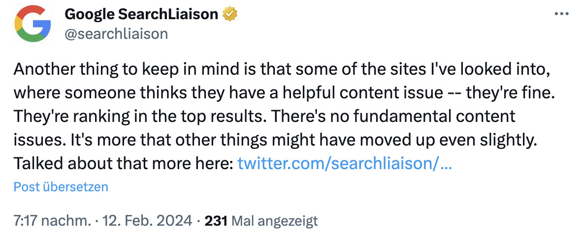 Google: Bei Ranking-Verlusten liegt es nicht immer an Problemen mit Helpful Content