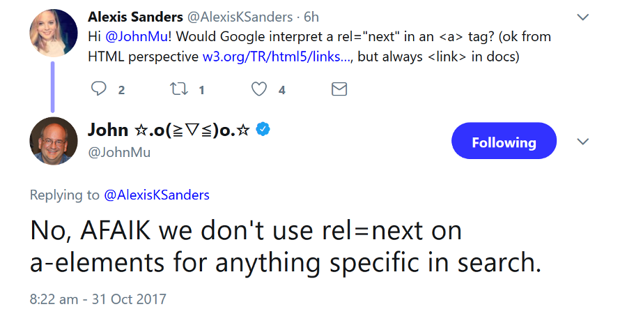 Google: rel-Attribut wird bei a-Tags nicht erkannt
