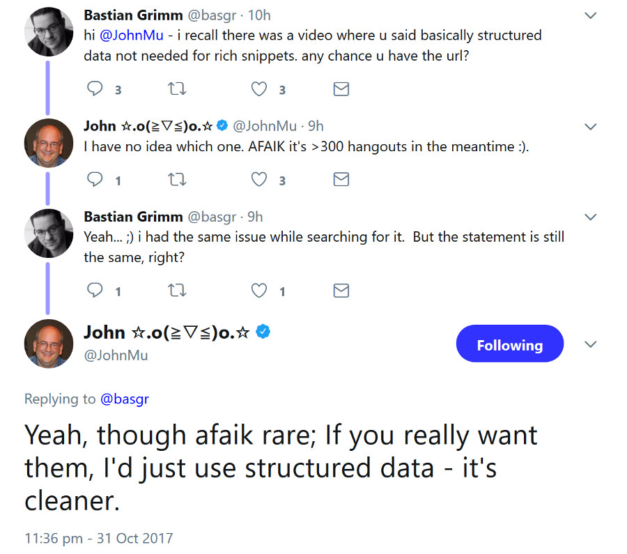 Google zeigt Rich Snippets auch ohne strukturierte Daten an
