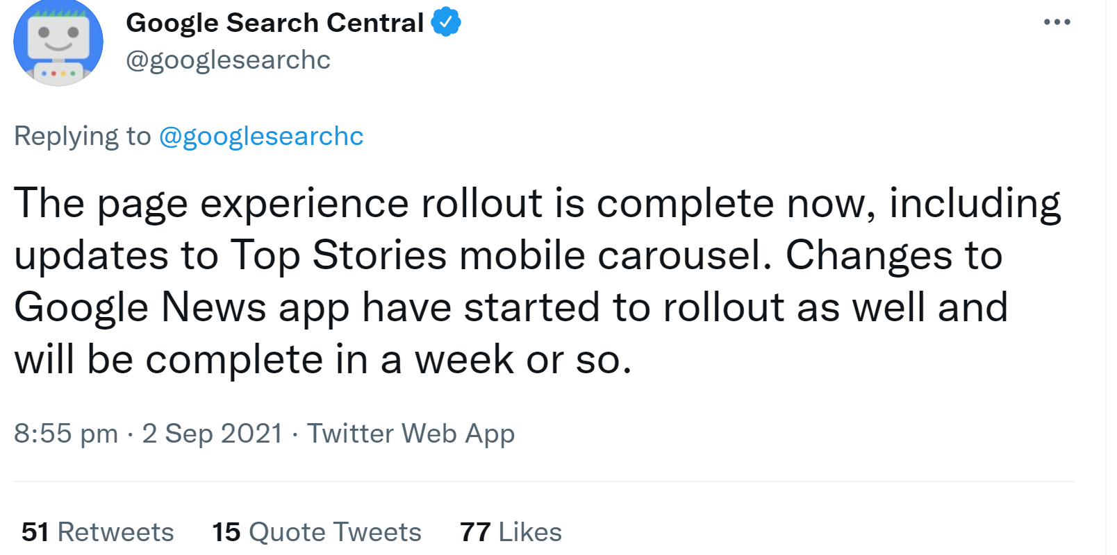 Google: Rollout des Page Experience Updates ist abgeschlossen