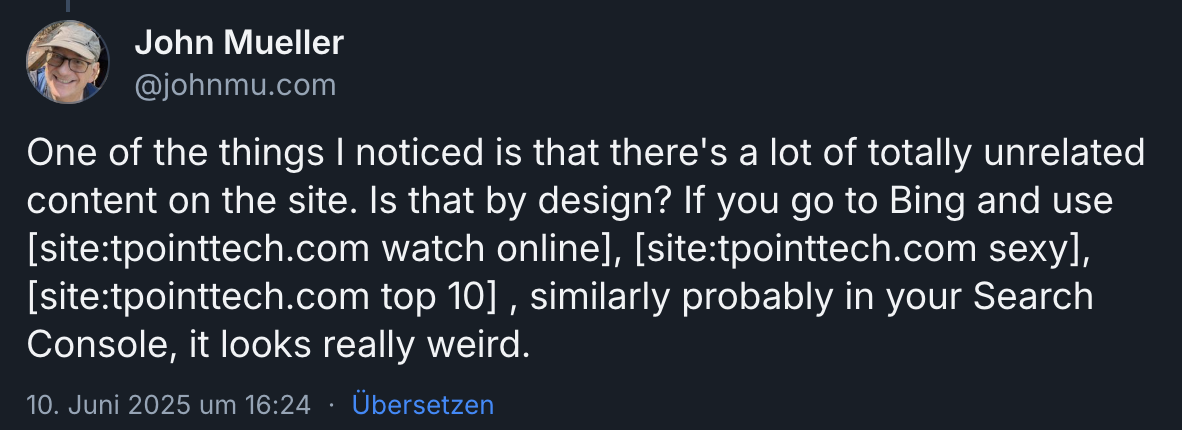 John Müller zur Rückgang der Indexierung: viele unpassende Inhalte auf der Website
