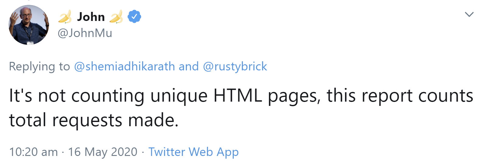 Crawling-Statistiken in der Google Search Console beziehen sich auf Requests, nicht auf die Aufrufe einzelner Seiten