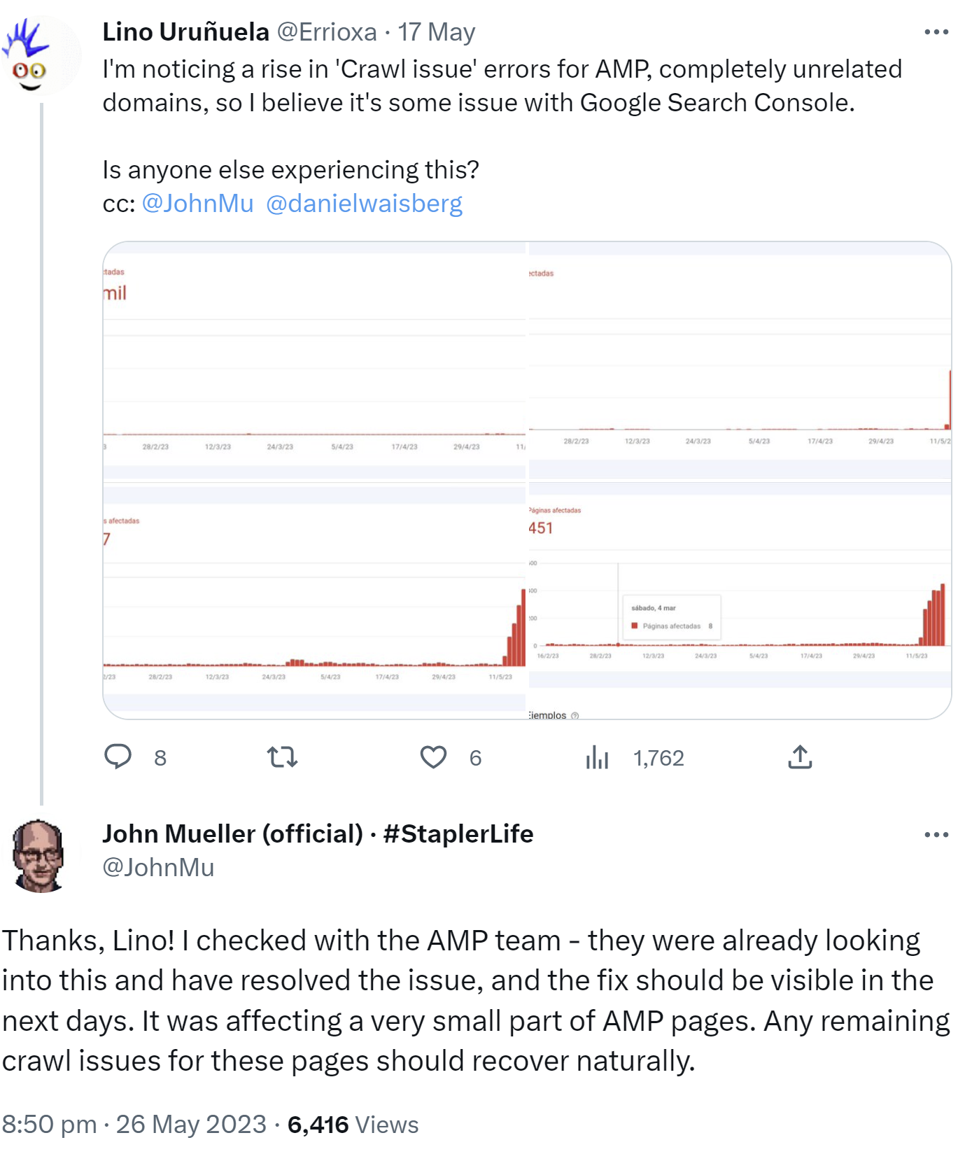 Google: Probleme mit dem AMP-Bericht in der Search Console sollen bald behoben sein