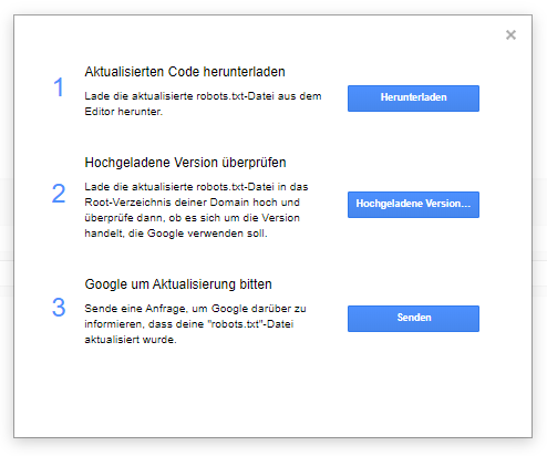Google Search Console: robots.txt aktualisieren