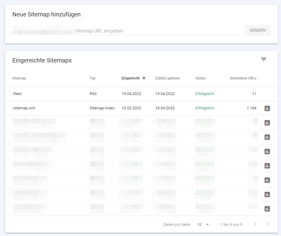 Google Search Console: RSS-Feed und Atom-Feed einreichen