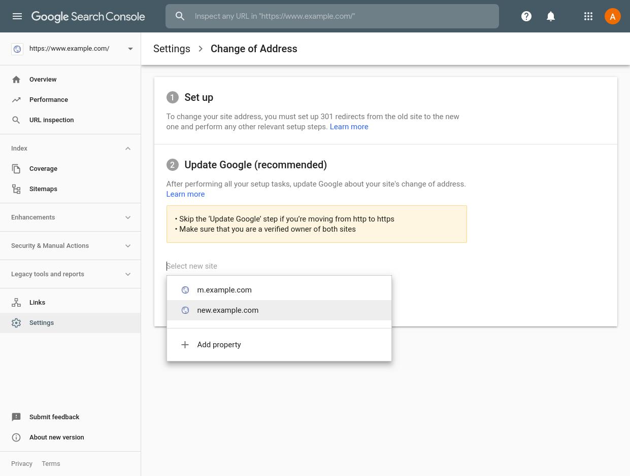 Google: neues Tool zum Adresswechsel