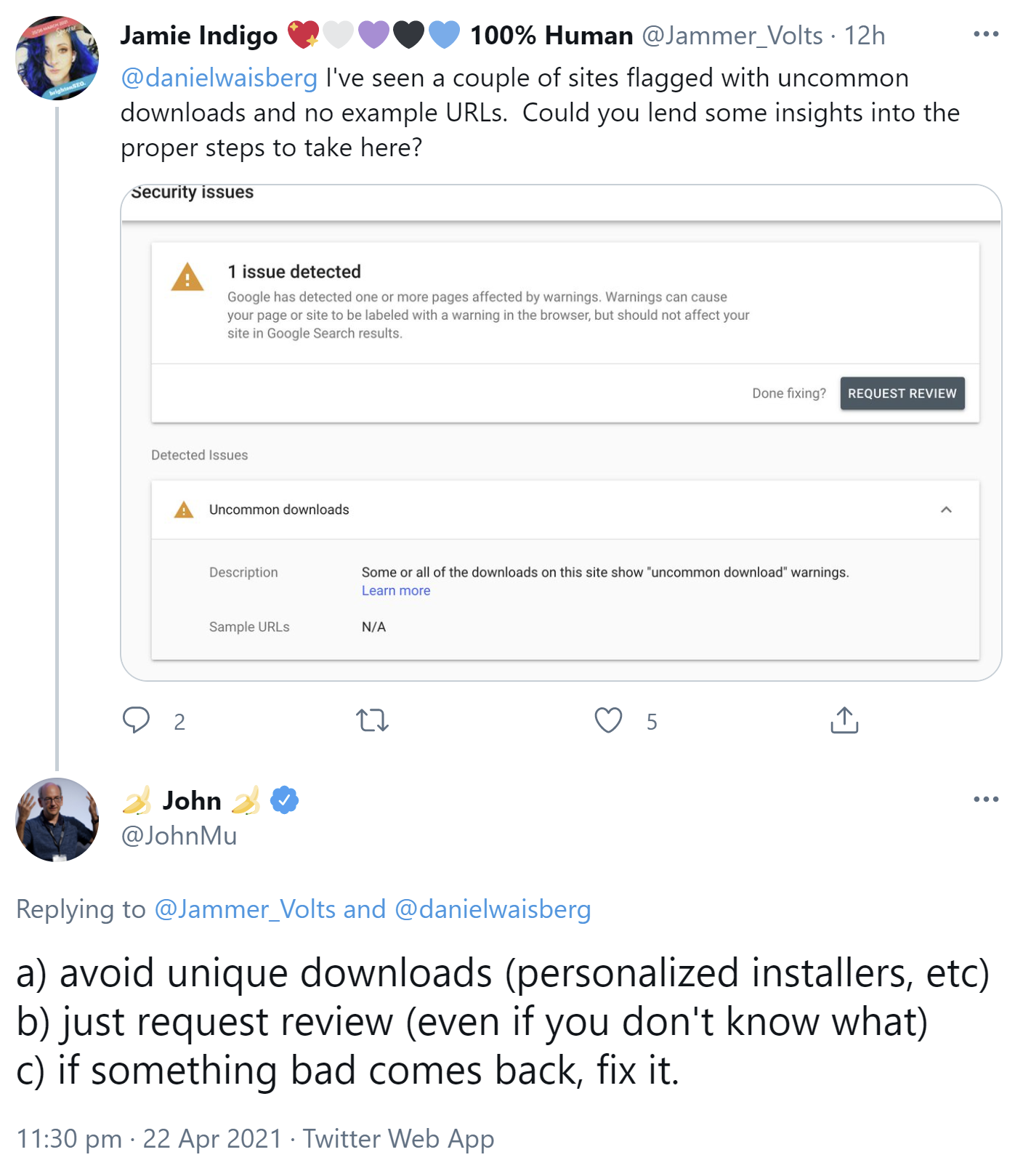 Google Search Console: Was man bei einer Warnung wegen ungewöhnlicher Downloads unternehmen kann