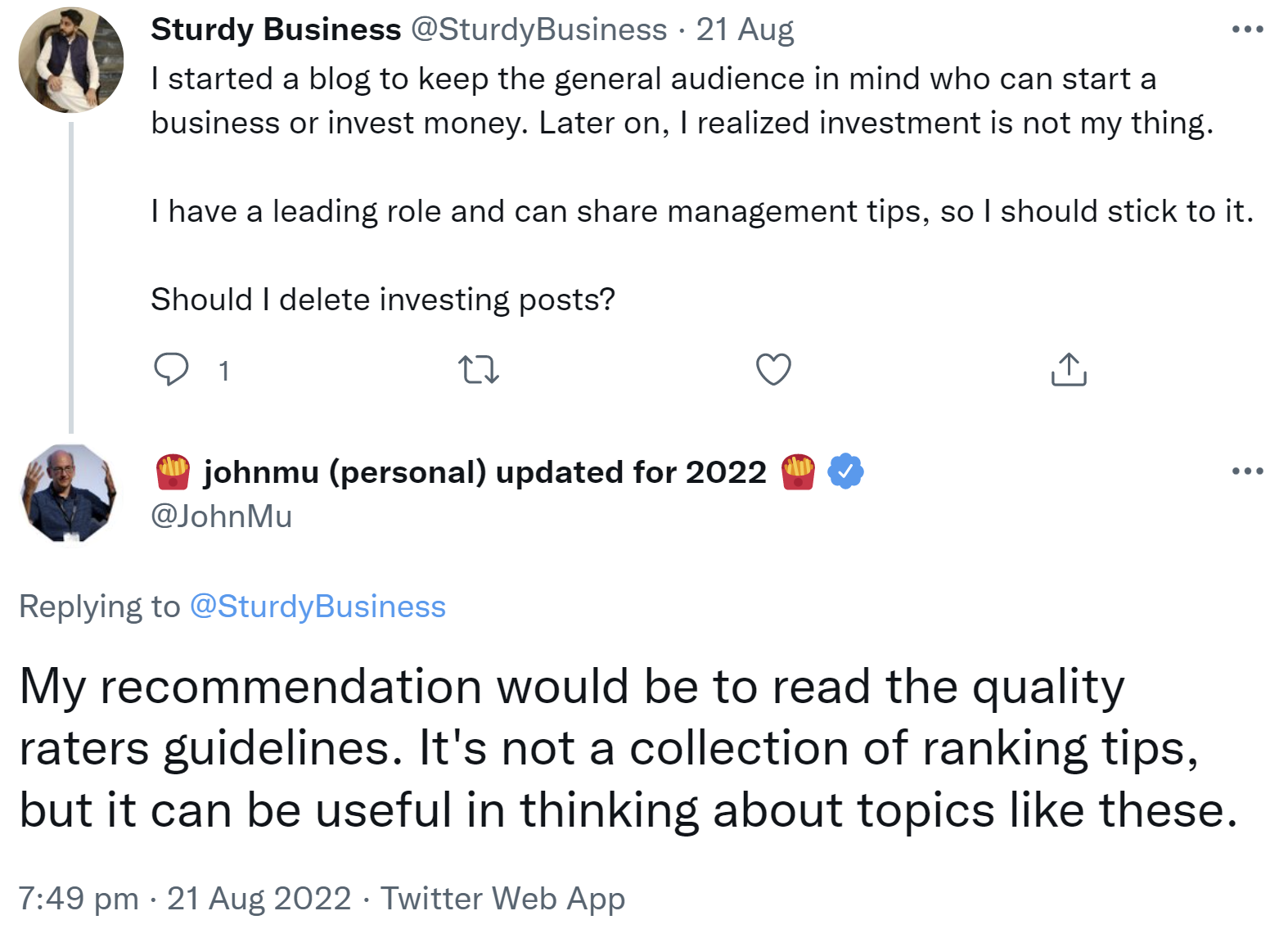Google: 'Quality Rater Guidelines sind keine Sammlung von Ranking-Tipps'