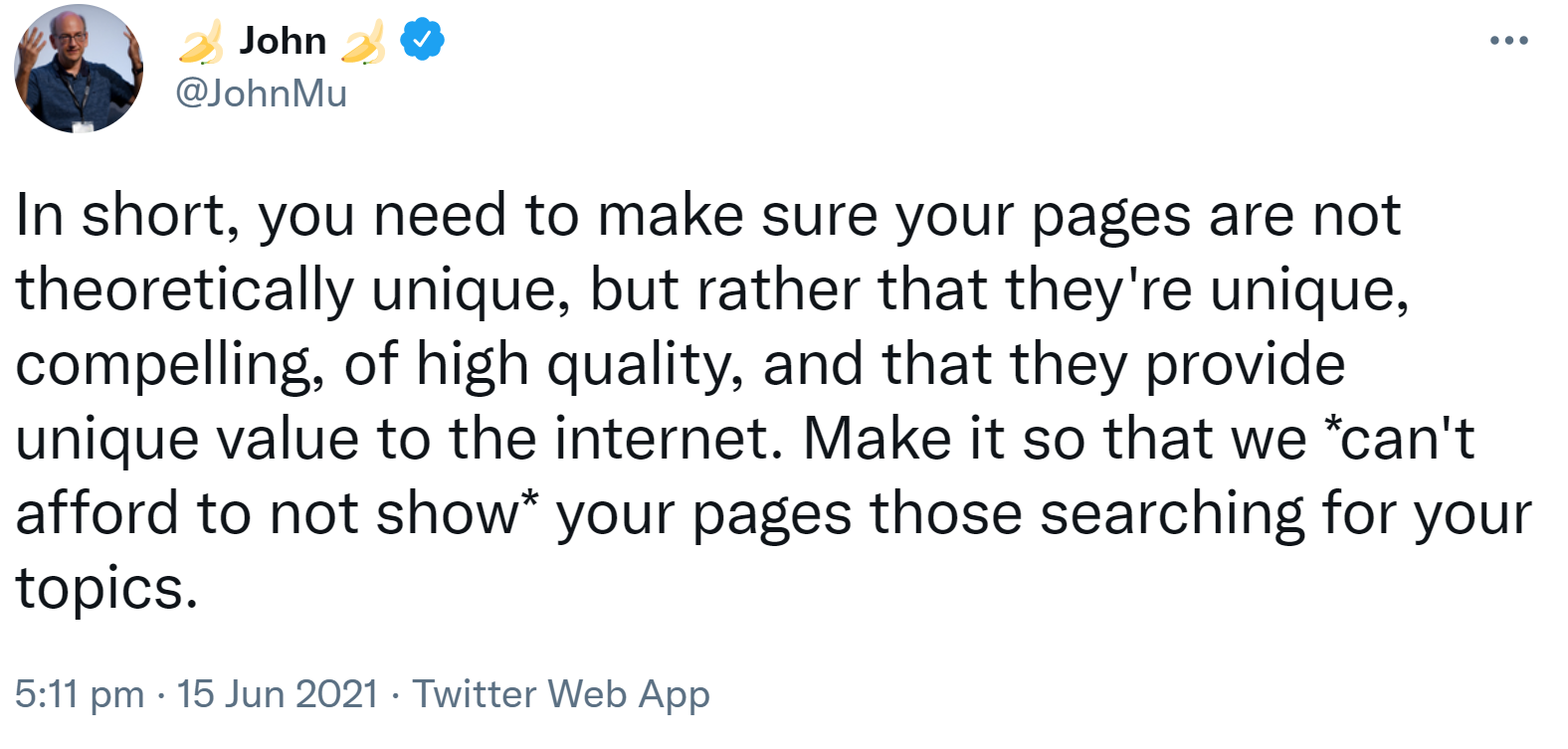 Google: Seiten sollten nicht nur theoretisch einzigartig sein