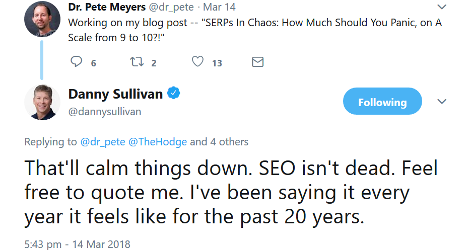 Google: 'SEO ist nicht tot!'