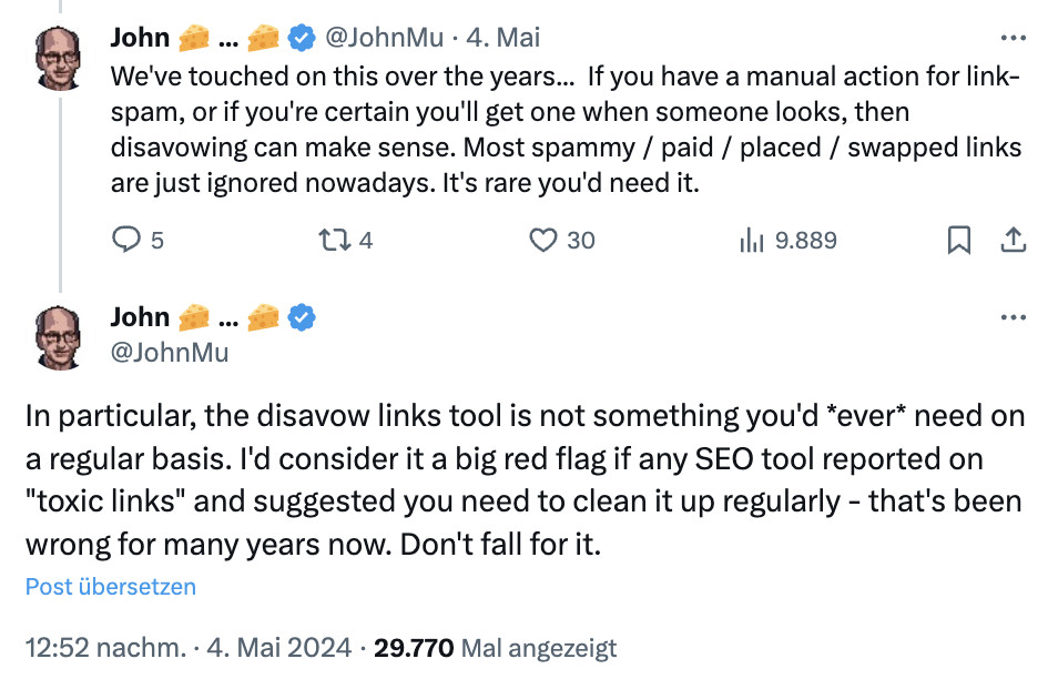John Müller von Google betrachtet SEO-Tools, die toxische Links melden, als Red Flag