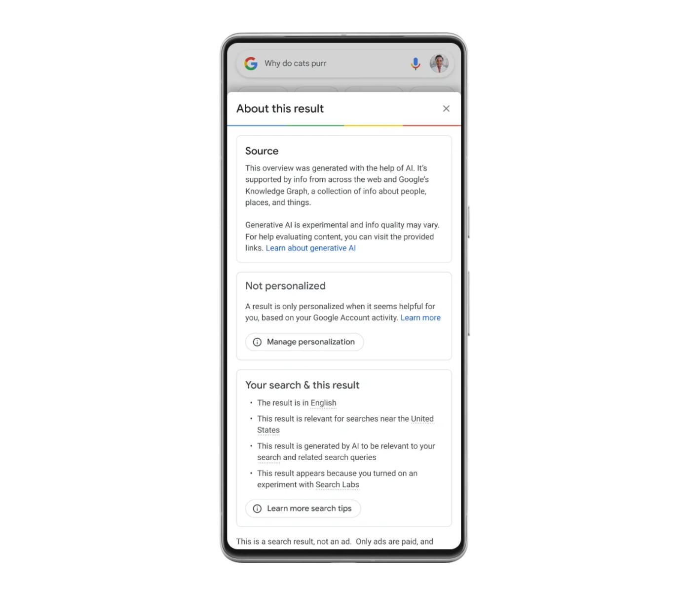 Google SGE: About this result