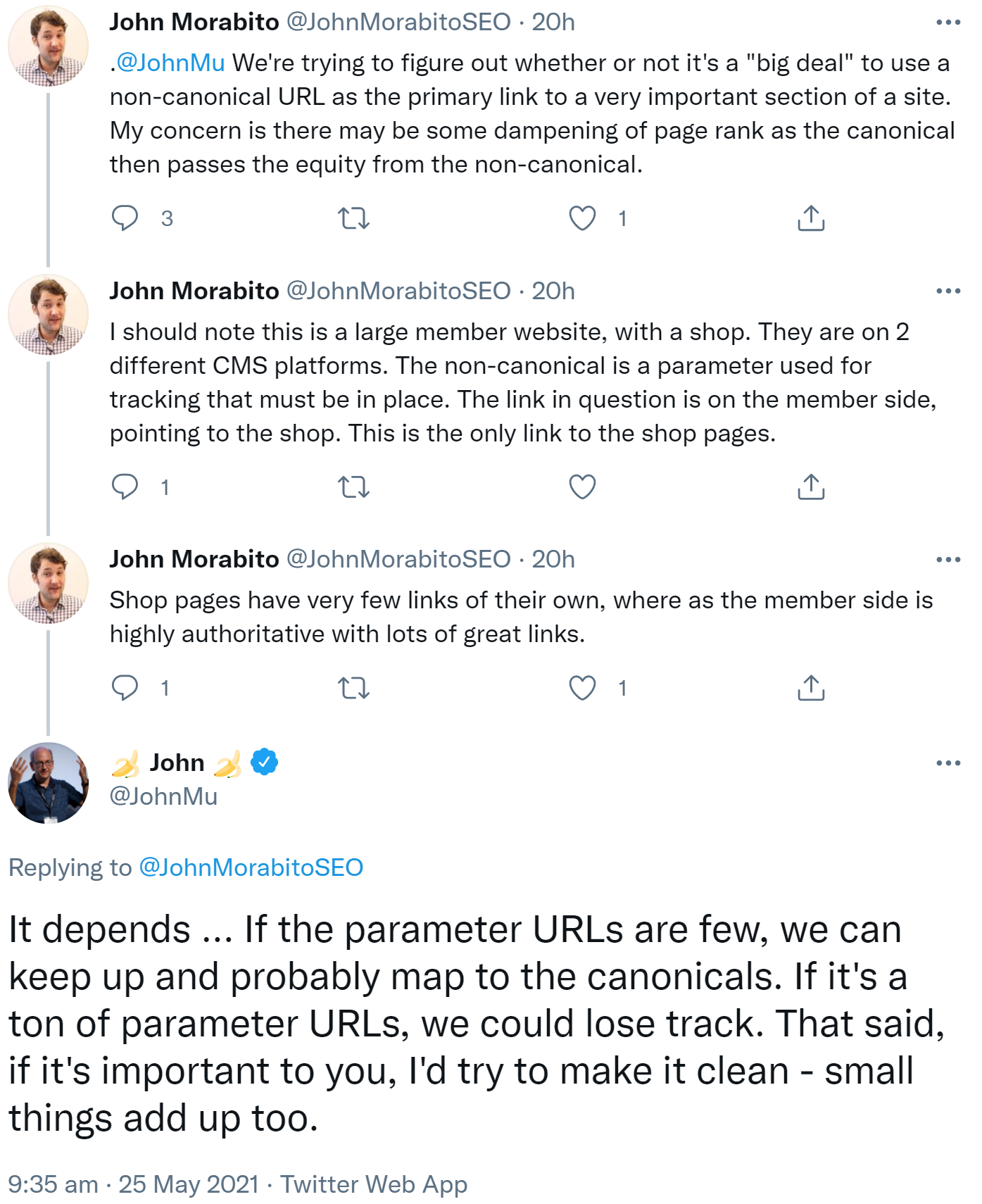 Google: Sind Links auf Nicht-Canonical-URLs genauso viel wert wie Links auf Canonical URLs?