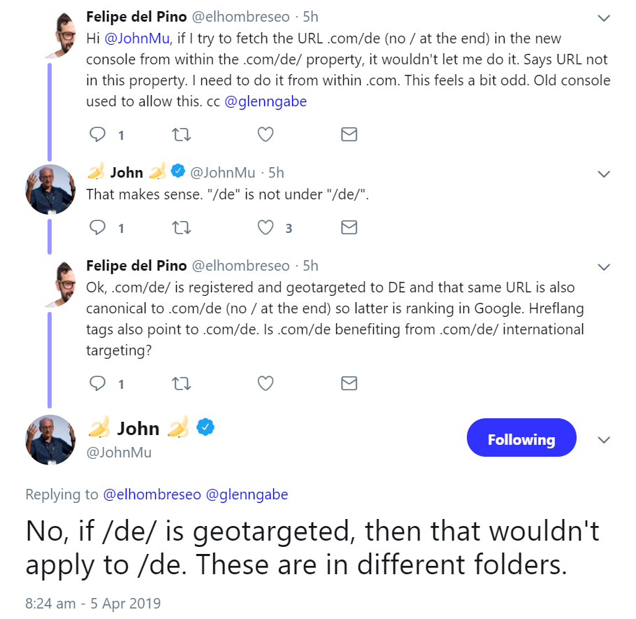 Google: Slash in URL kann Geotargeting ins Leere laufen lassen