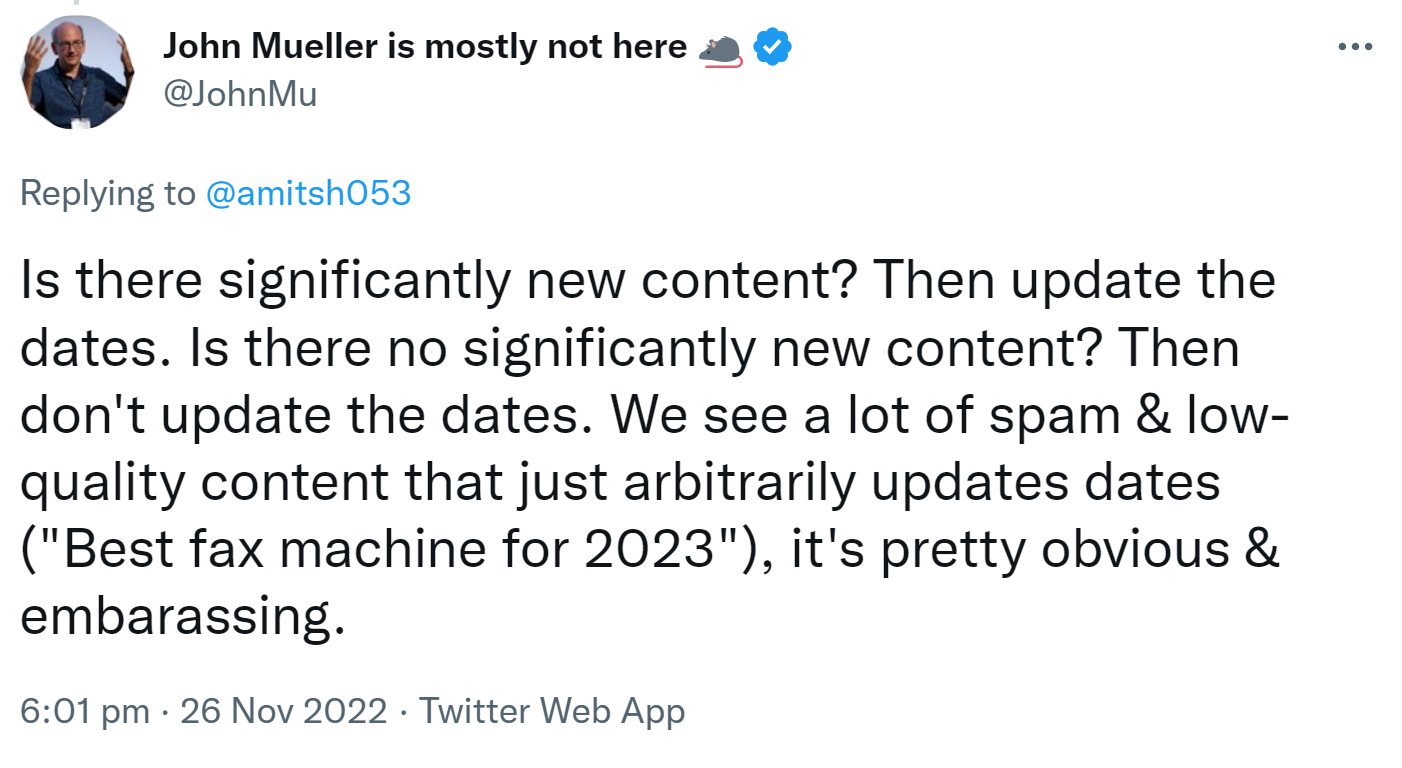 Google: Spam und Low-Quality-Content durch das Ändern des Datums von Artikeln