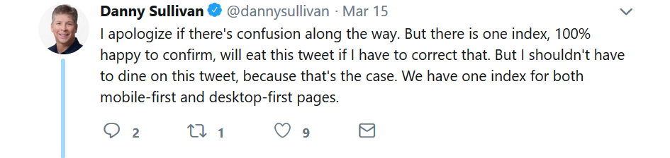 Google: Es gibt 100prozentig nur einen Index