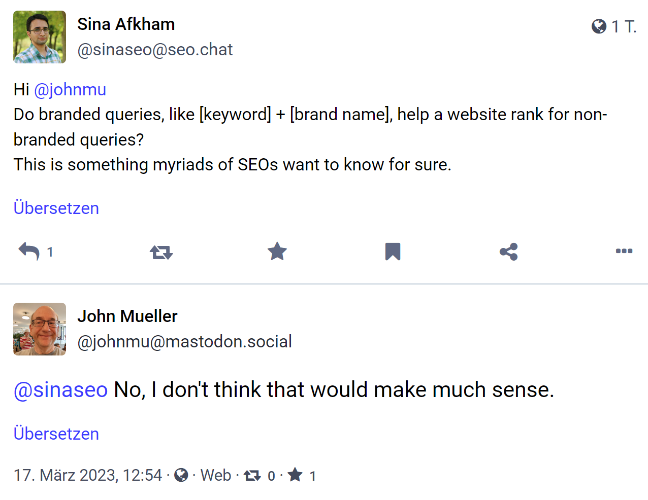 Google: Branded Keywords helfen nicht den Rankings der Keywords ohne Marke