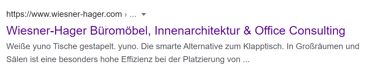 Google Suchergebnis mit Snippet aus Alt-Text eines Bildes