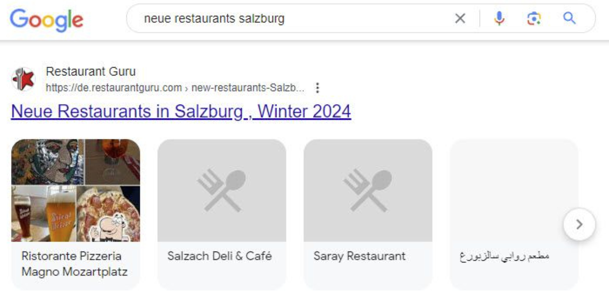 Google: Suchergebnis ohne Description und mit Thumbnail-Bildern