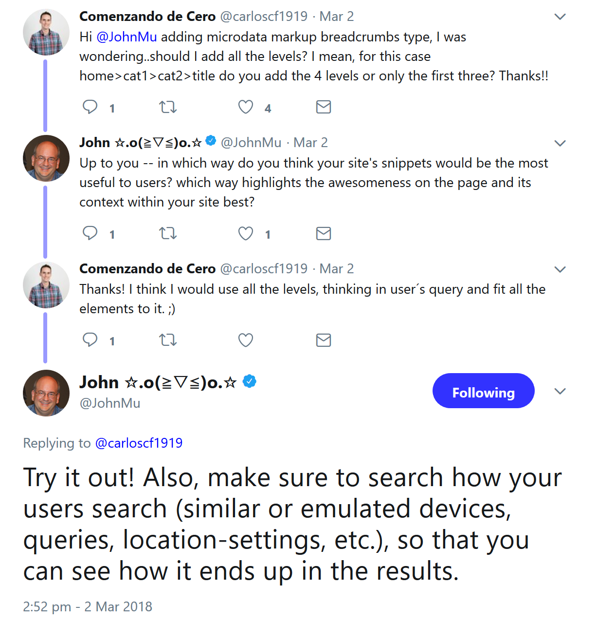 Google: 'Sucht nach Eurer Seite wie Eure Nutzer!'
