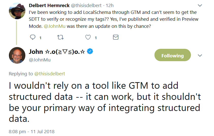 Google Tag Manger besser nicht für strukturierte Daten verwenden