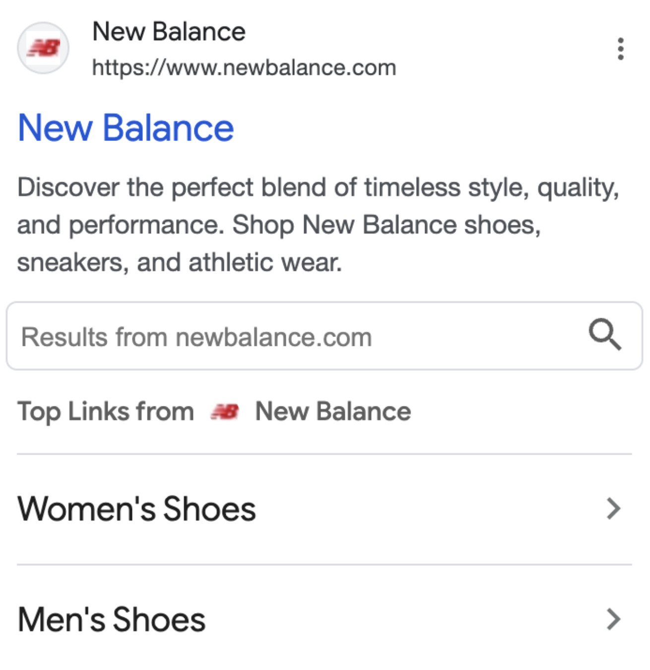 Google Top Links mit Favicon