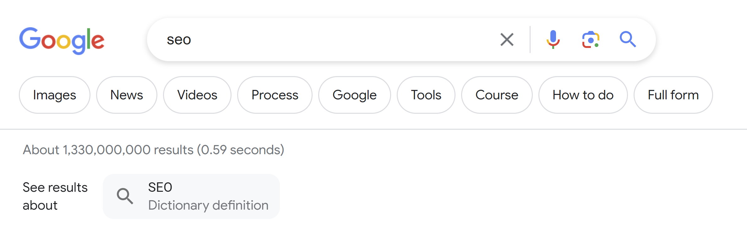 Google Topic Filter in der Desktop-Suche