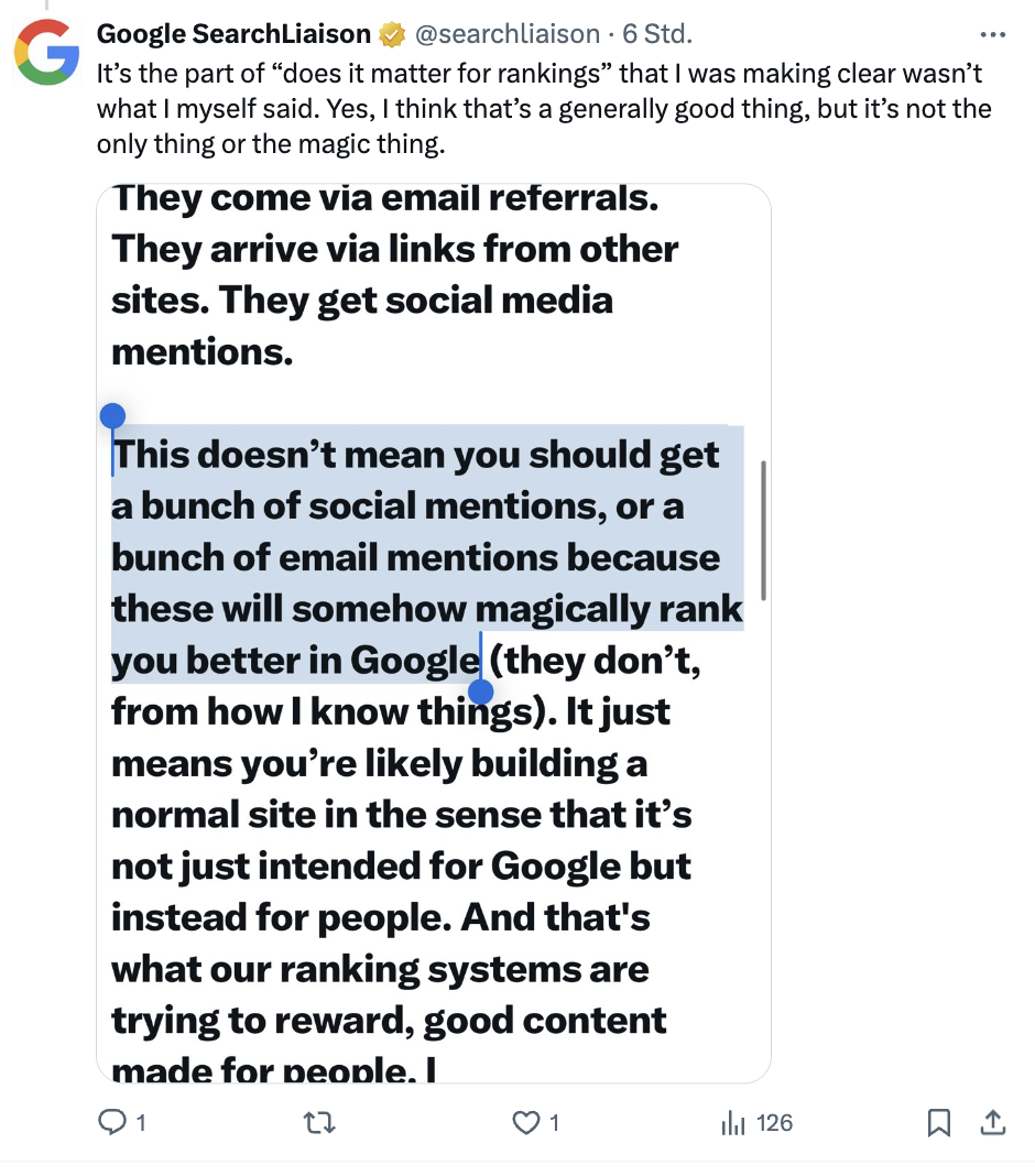 Google: Traffic aus verschiedenen Quellen bringt nicht automatisch bessere Rankings